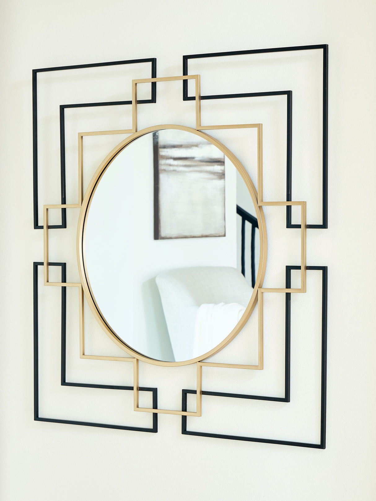 Oceanal - Black / Gold Finish - Accent Mirror by Signature Design by Ashley® | Bel Furniture
