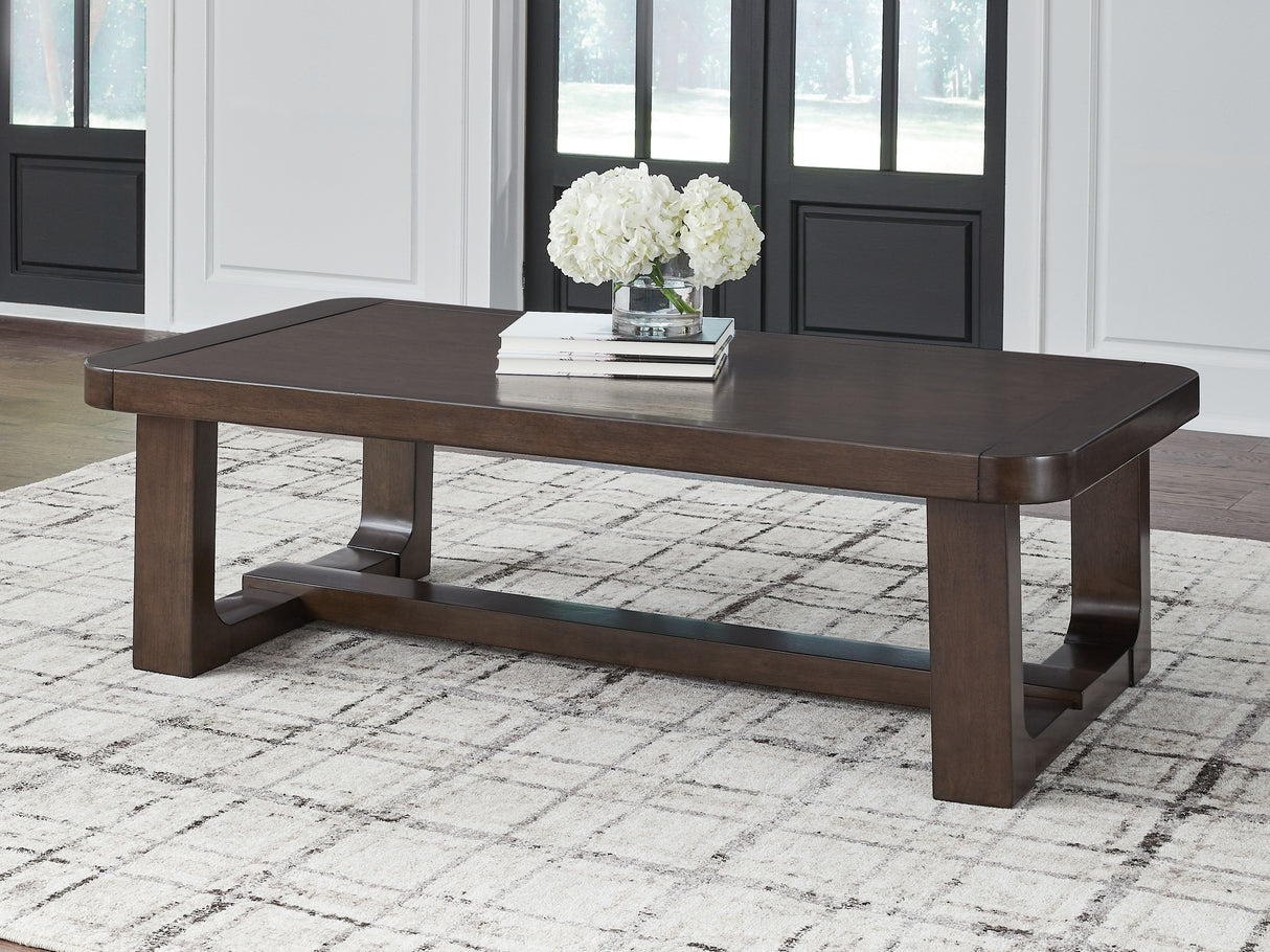 Breckington - Dark Brown - Rectangular Cocktail Table by Signature Design by Ashley® | Bel Furniture