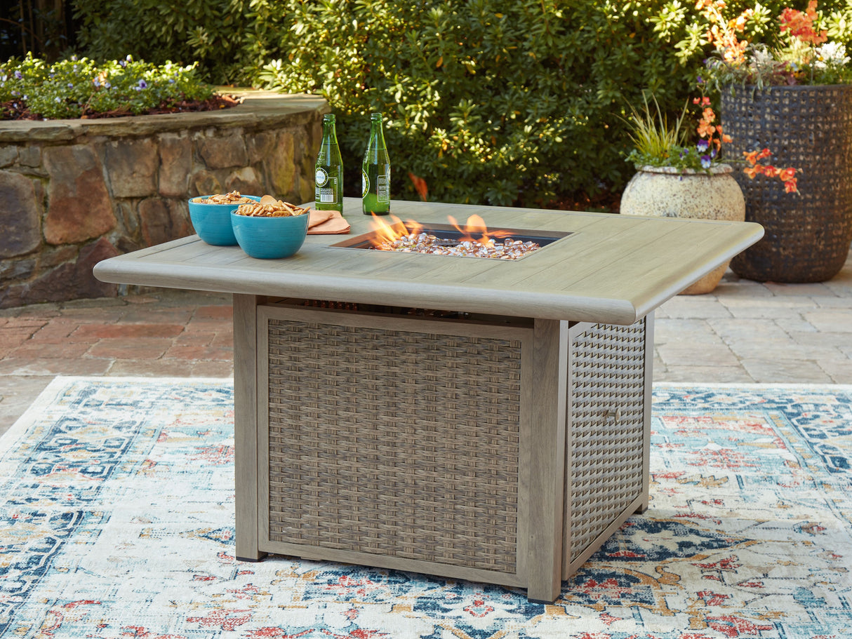 Cliff Trails - Beige - Square Fire Pit Table by Signature Design by Ashley® | Bel Furniture