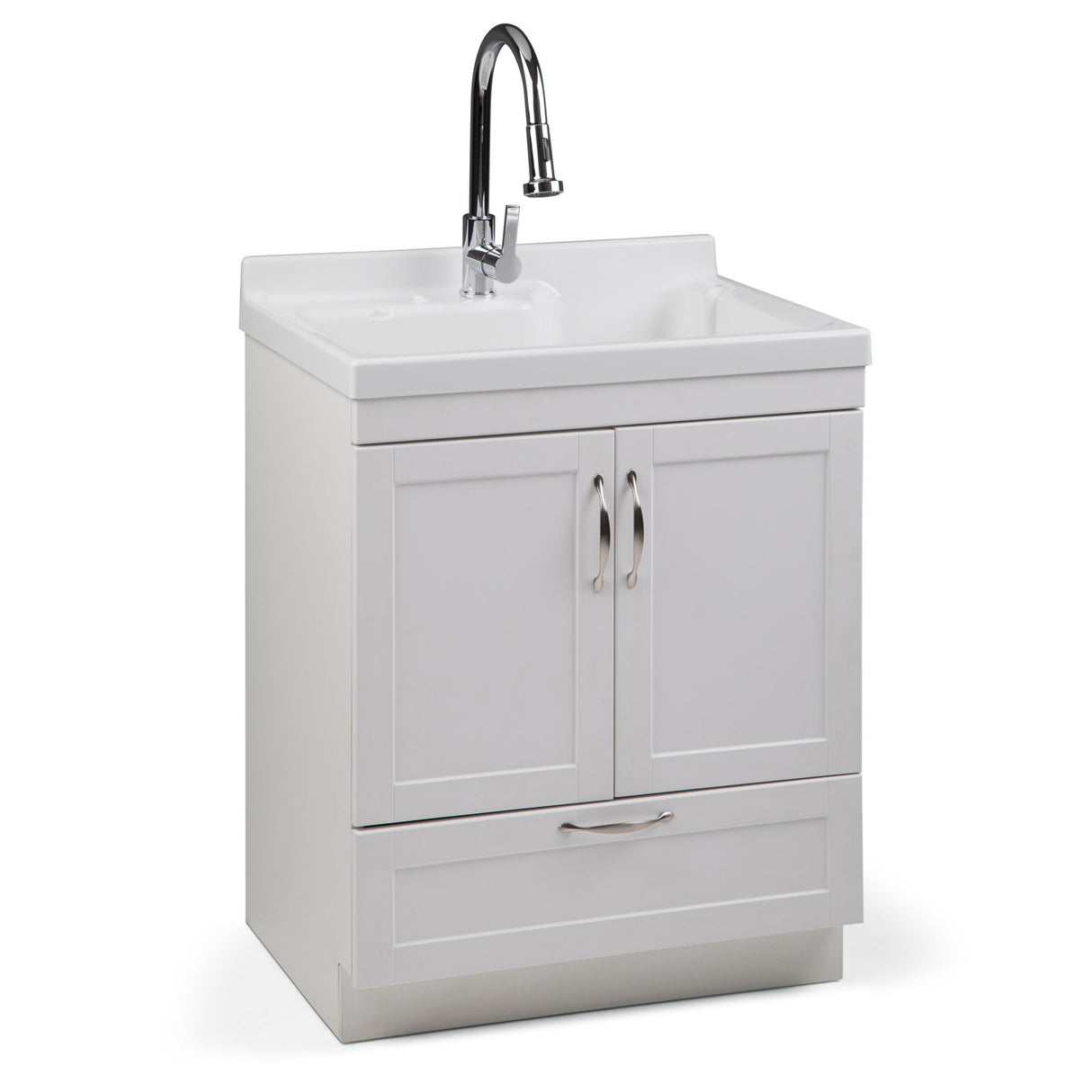 Maile - Laundry Cabinet With Pull-Out Faucet And Abs Sink - Pure White by Simpli-Home | Bel Furniture