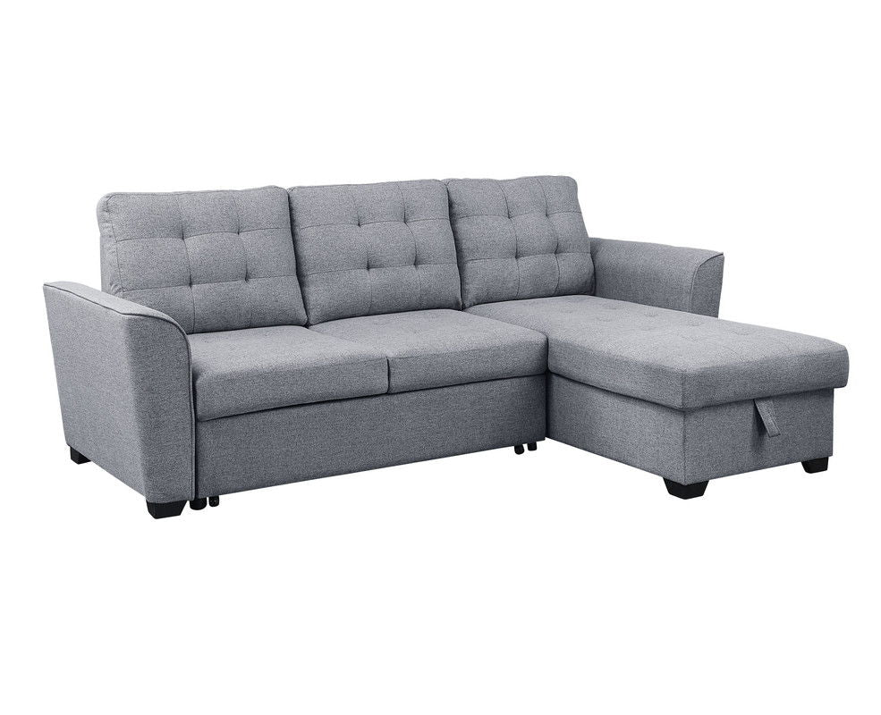 Avery - Sleeper Sectional Sofa With Reversible Storage Chaise - Light Gray by Lilola Home | Bel Furniture