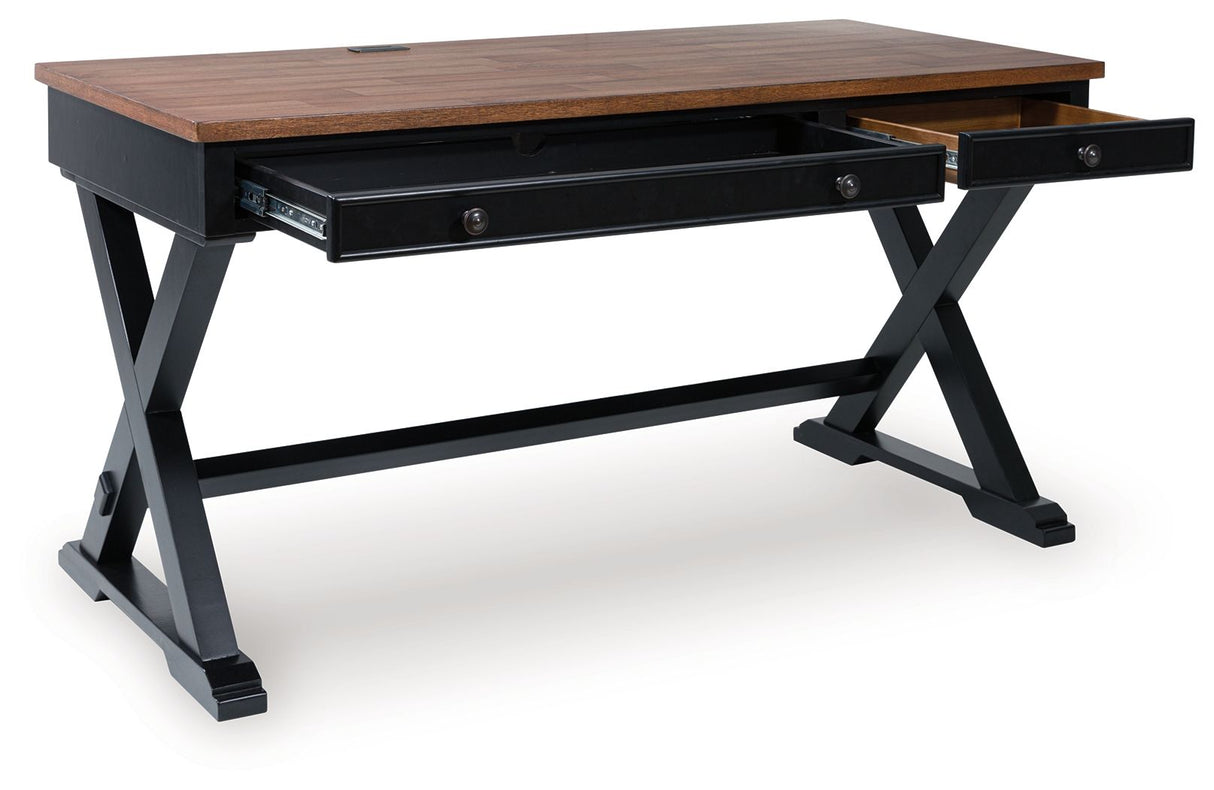 Wildenauer - Brown / Black - Home Office Desk by Signature Design by Ashley® | Bel Furniture