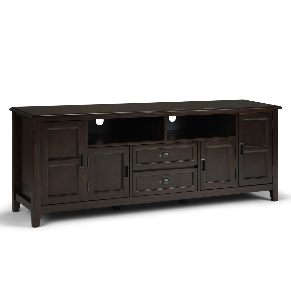 Burlington - TV Media Stand Dark Brown by Simpli-Home | Bel Furniture