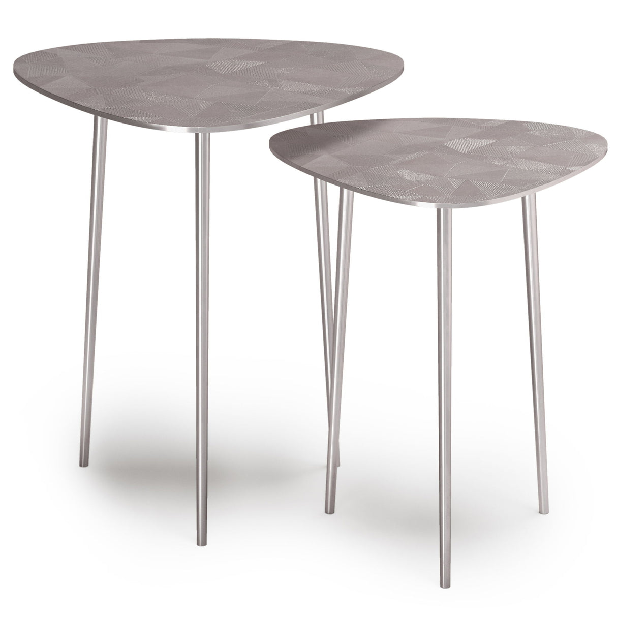 Shelton - 2 Piece Metal Nesting Table - Nickel by Simpli-Home | Bel Furniture