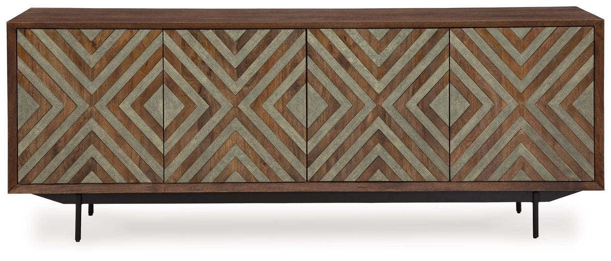 Dreggan - Brown / Gold Finish - Accent Cabinet by Signature Design by Ashley® | Bel Furniture