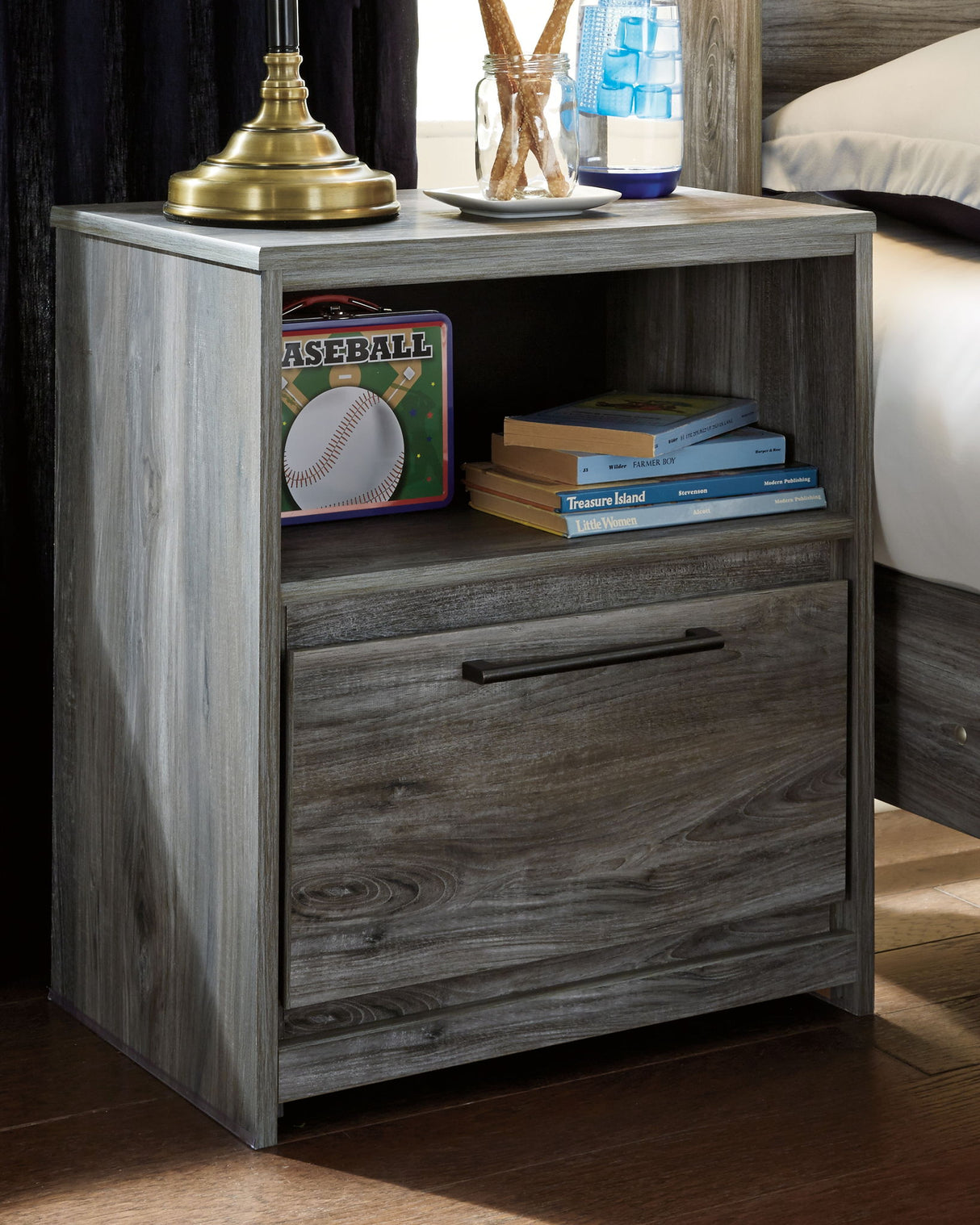 Baystorm - One Drawer Night Stand by Signature Design by Ashley® | Bel Furniture