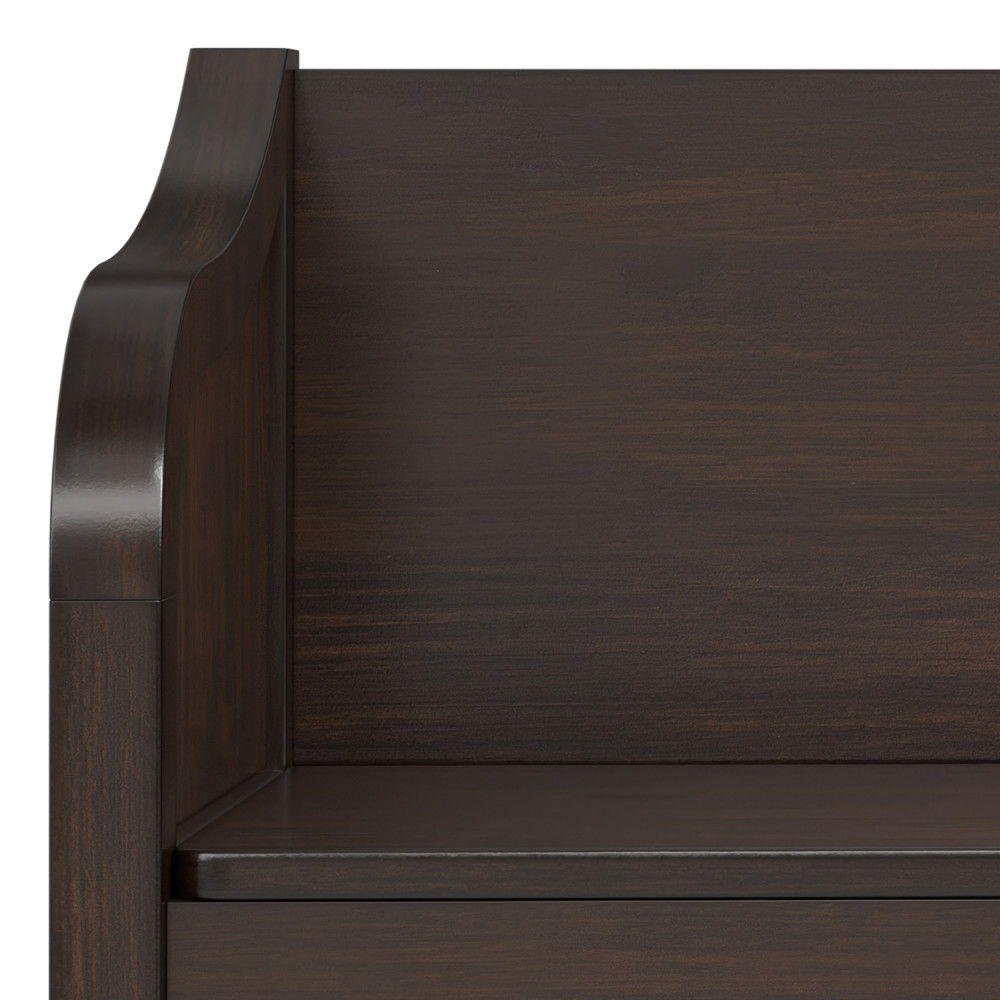 Connaught - Entryway Storage Bench With Shelf - Chestnut by Simpli-Home | Bel Furniture