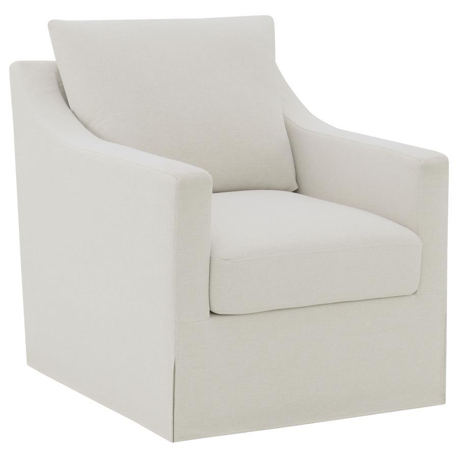Winter - Upholstered Sloped Arm Accent Swivel Chair Beige by Coaster Fine Furniture | Bel Furniture