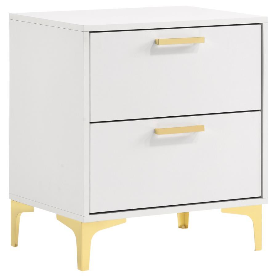 Kendall - 2-Drawer Nightstand White by CoasterEveryday | Bel Furniture