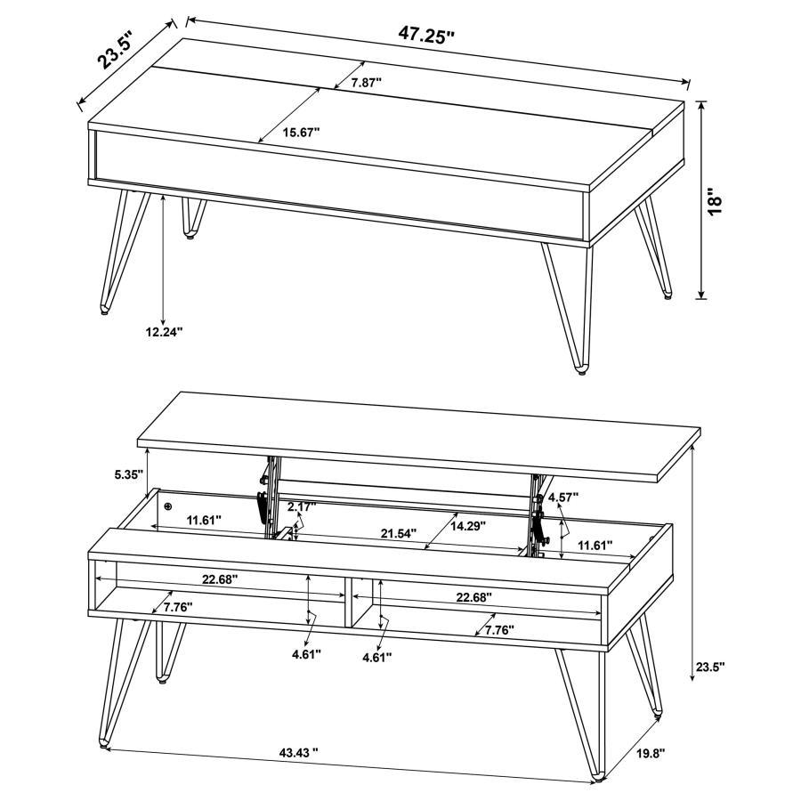 Fanning - Lift Top Coffee Table Set by Coaster Fine Furniture | Bel Furniture