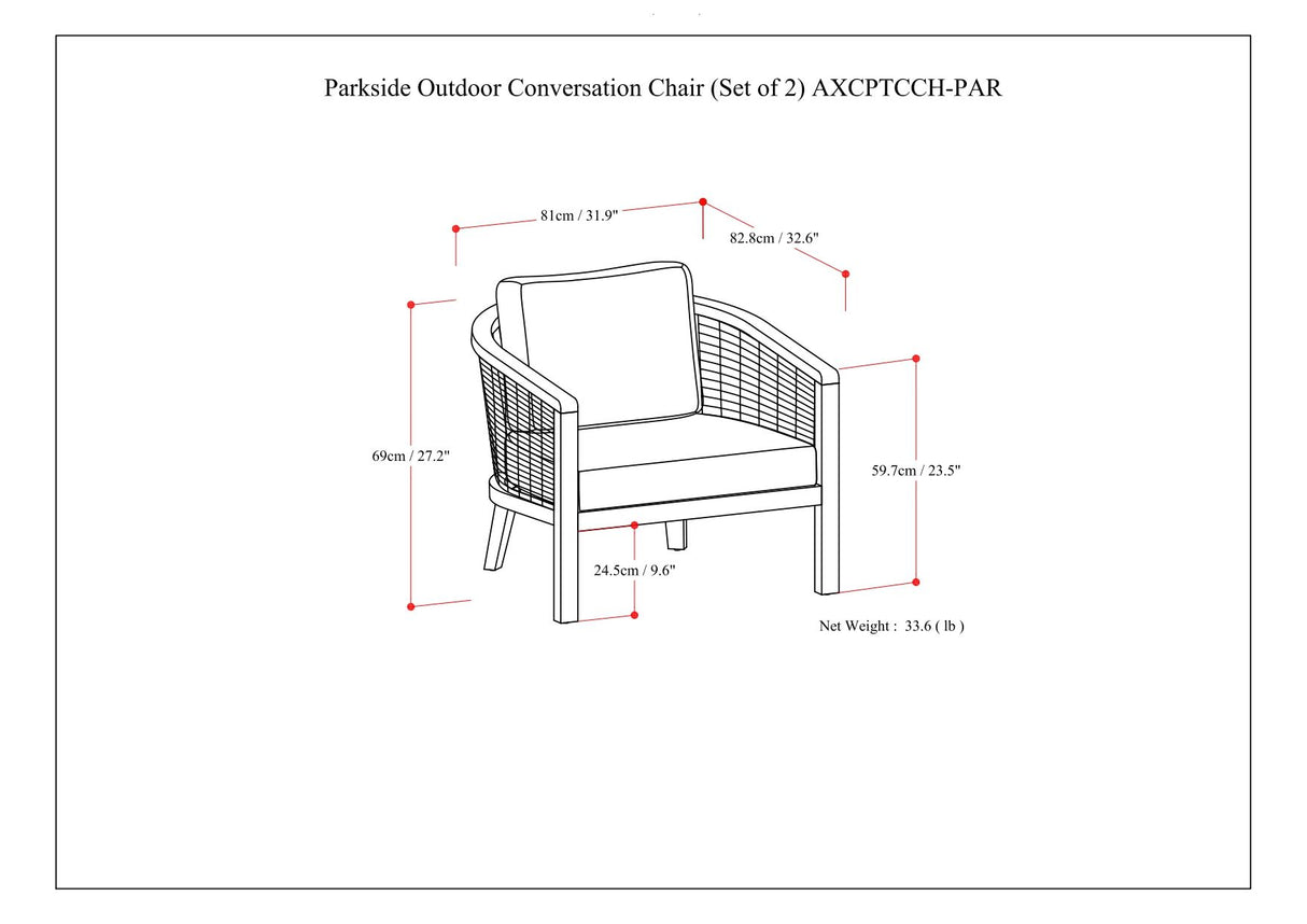 Parkside - Outdoor Conversation Chair (Set of 2) - Natural by Simpli-Home | Bel Furniture