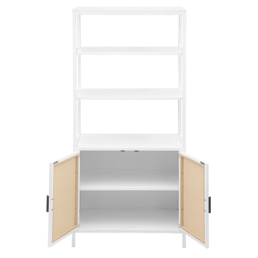 Amherst - 3-Shelf Radio Weave Cane Metal Accent Cabinet by Coaster Fine Furniture | Bel Furniture