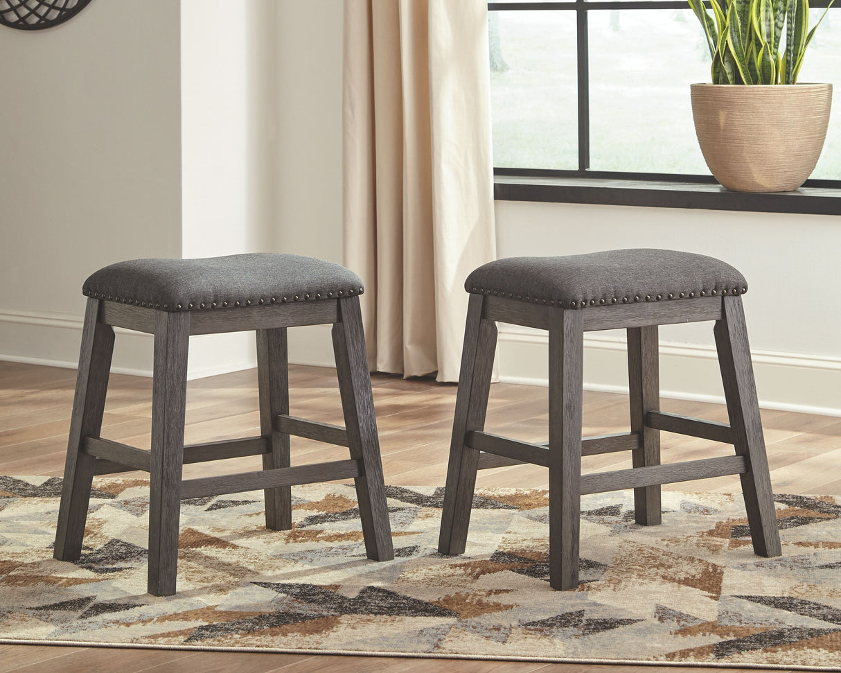 Caitbrook - Gray - Upholstered Stool (Set of 2) by Signature Design by Ashley® | Bel Furniture