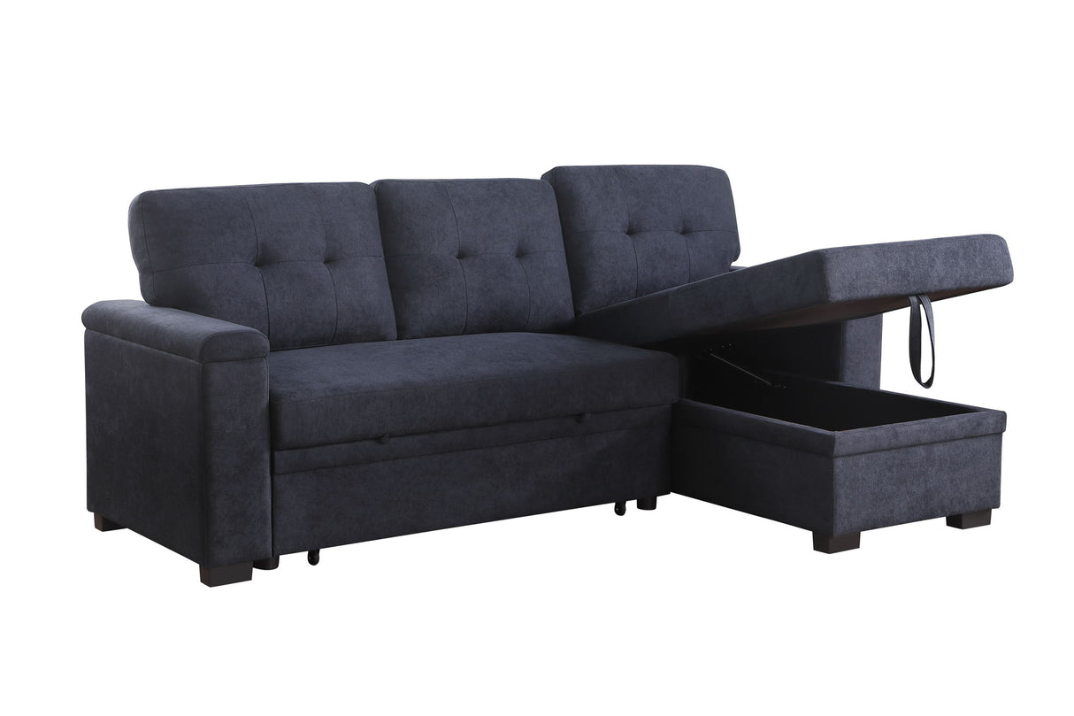Lucca II - 84.5"W Reversible Sleeper Sectional Sofa with Storage Chaise by Lilola Home | Bel Furniture