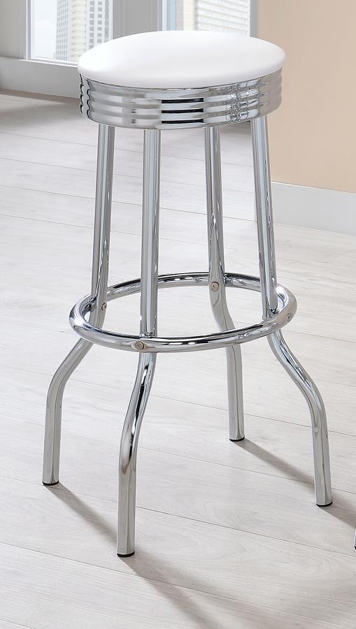 Retro - Upholstered Metal Swivel Bar Stool (Set of 2) by CoasterEveryday | Bel Furniture