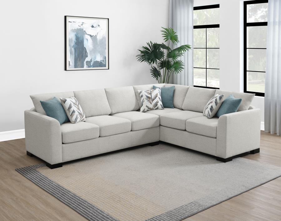 Ashford - Chenille Upholstered Sleeper Sectional Sofa - Greige by Coaster Fine Furniture | Bel Furniture