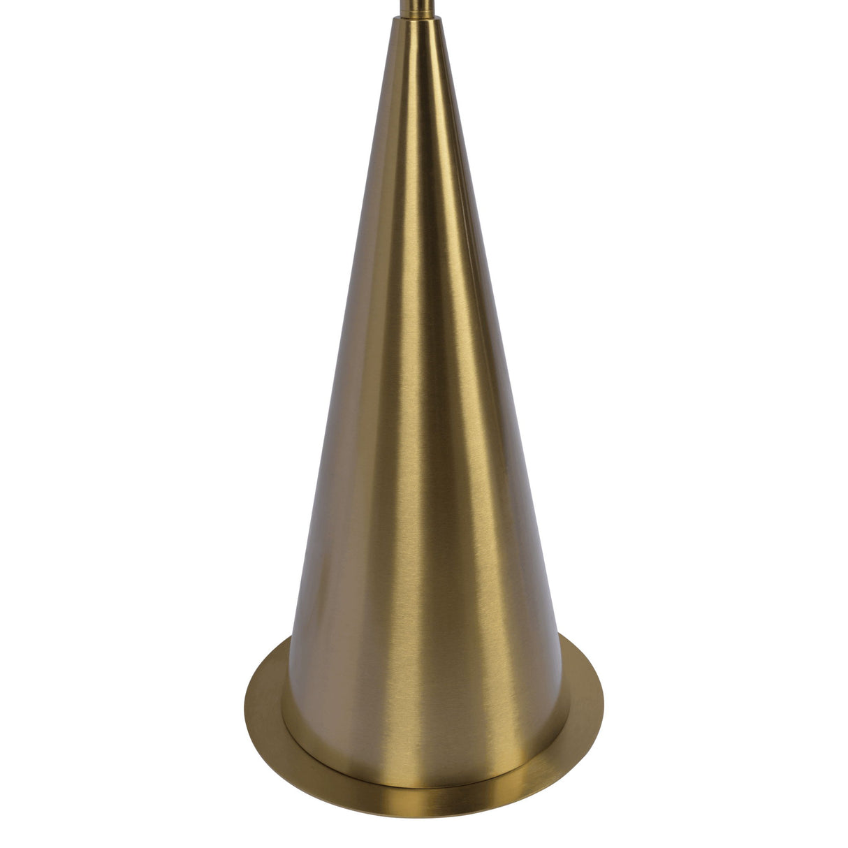 Lisbon - Floor Lamp With On / Off Switch Coned Base Hanging Shade - Antique Brass / White by Ashcroft Furniture | Bel Furniture