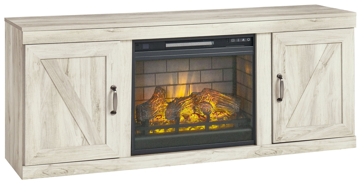 Bellaby - 5-Piece Entertainment Center With Electric Fireplace - Whitewash