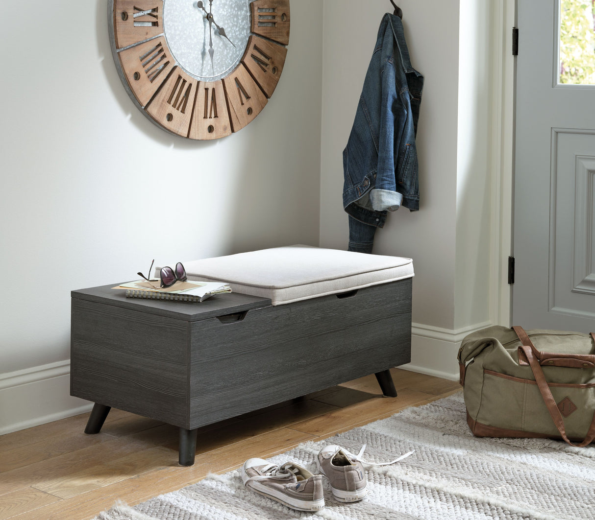 Yarlow - Dark Gray - Storage Bench by Signature Design by Ashley® | Bel Furniture