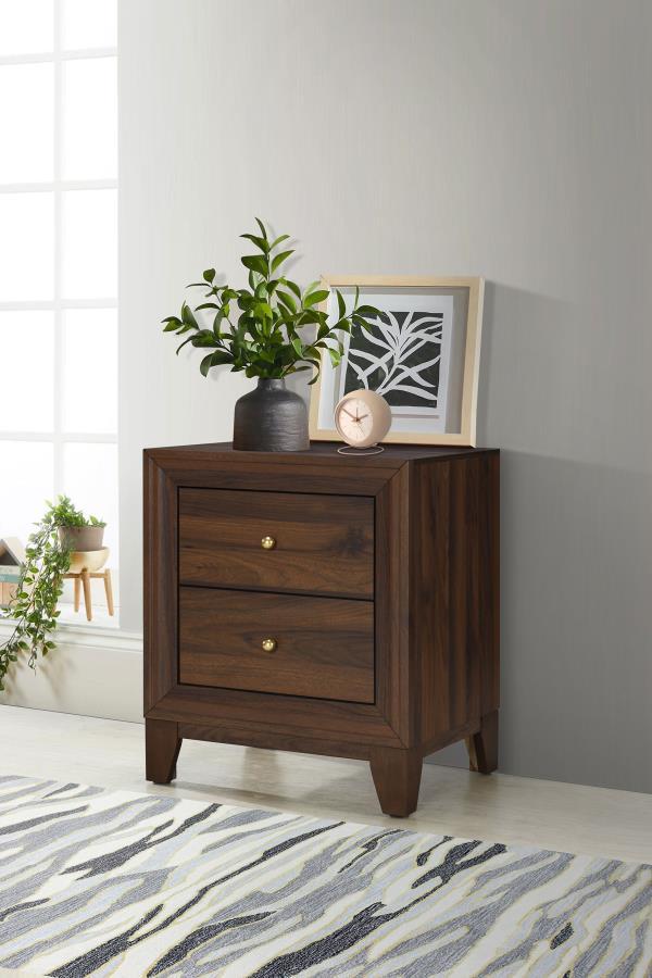 Welsley - 2-Drawer Nightstand Bedside Table - Walnut by Coaster Fine Furniture | Bel Furniture