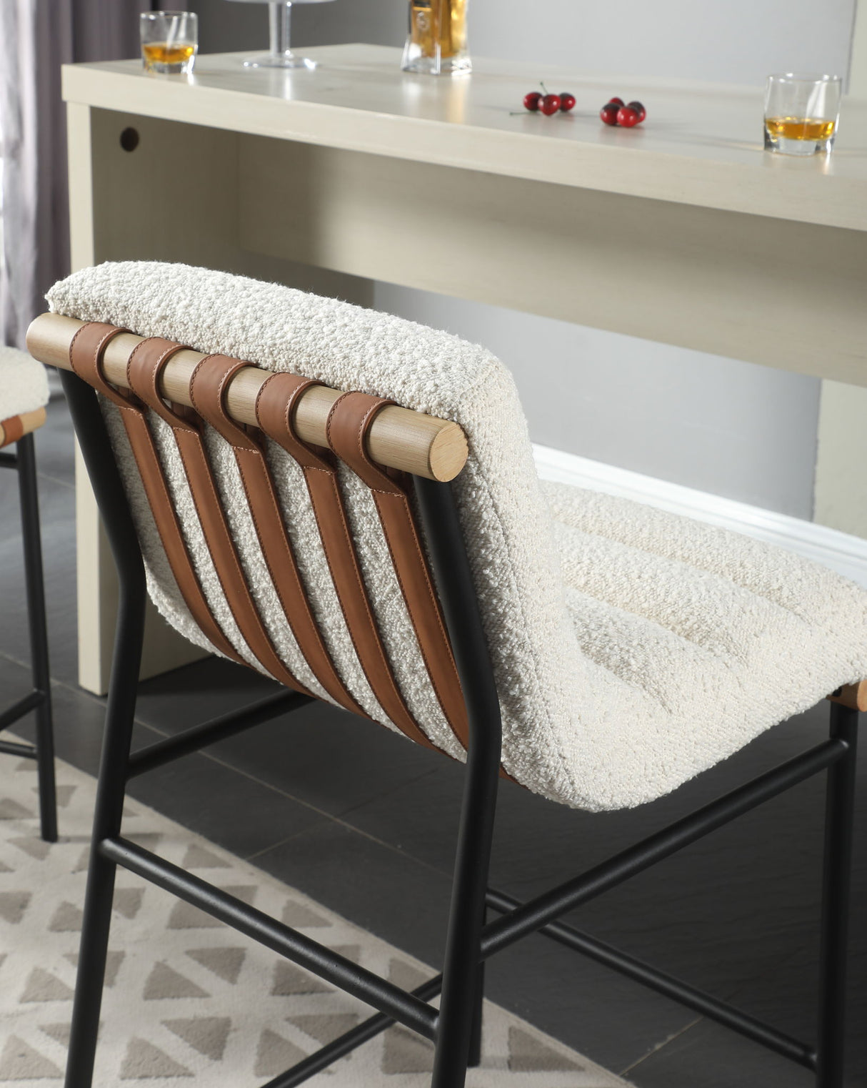 Lahni - 17" Boucle Fabric Counter Height Chair by Lilola Home | Bel Furniture