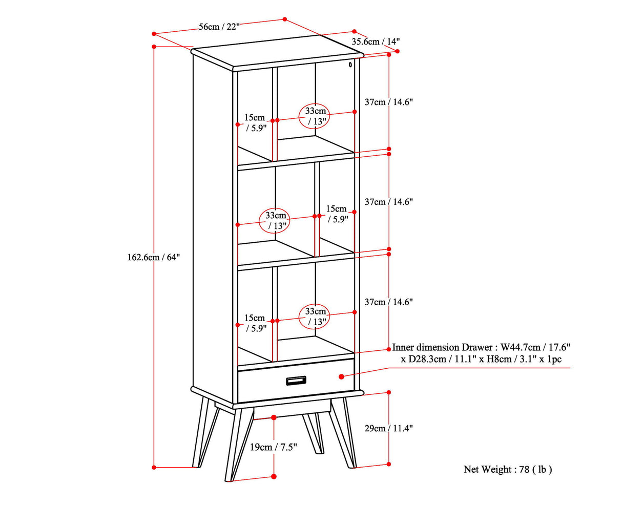 Draper - Mid Century Wide Bookcase And Storage Unit