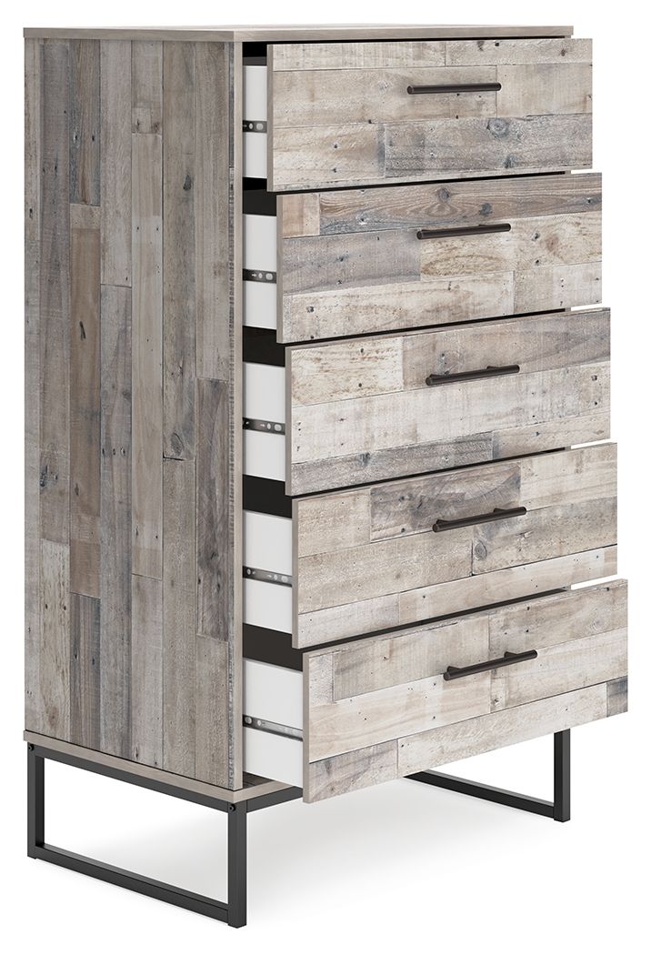 Neilsville - Whitewash - Five Drawer Chest by Signature Design by Ashley® | Bel Furniture