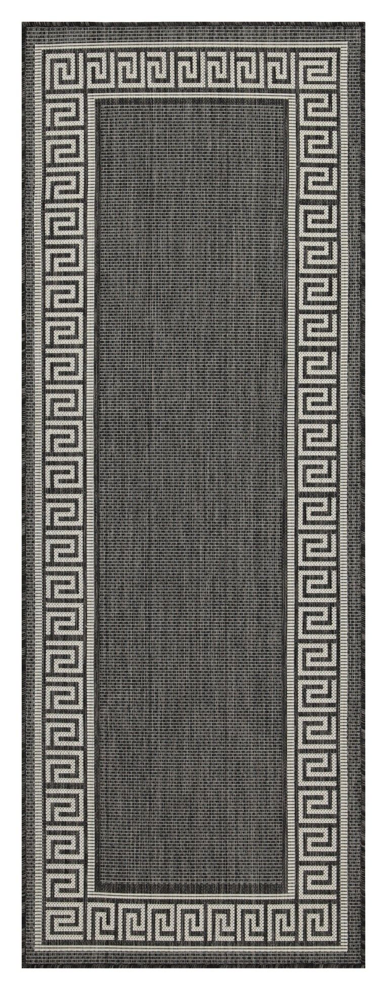 Sunshine - 2'7" X 7'3" Indoor / Outdoor Area Rug - Polypropylene Dark Gray by Icona Home Decor | Bel Furniture