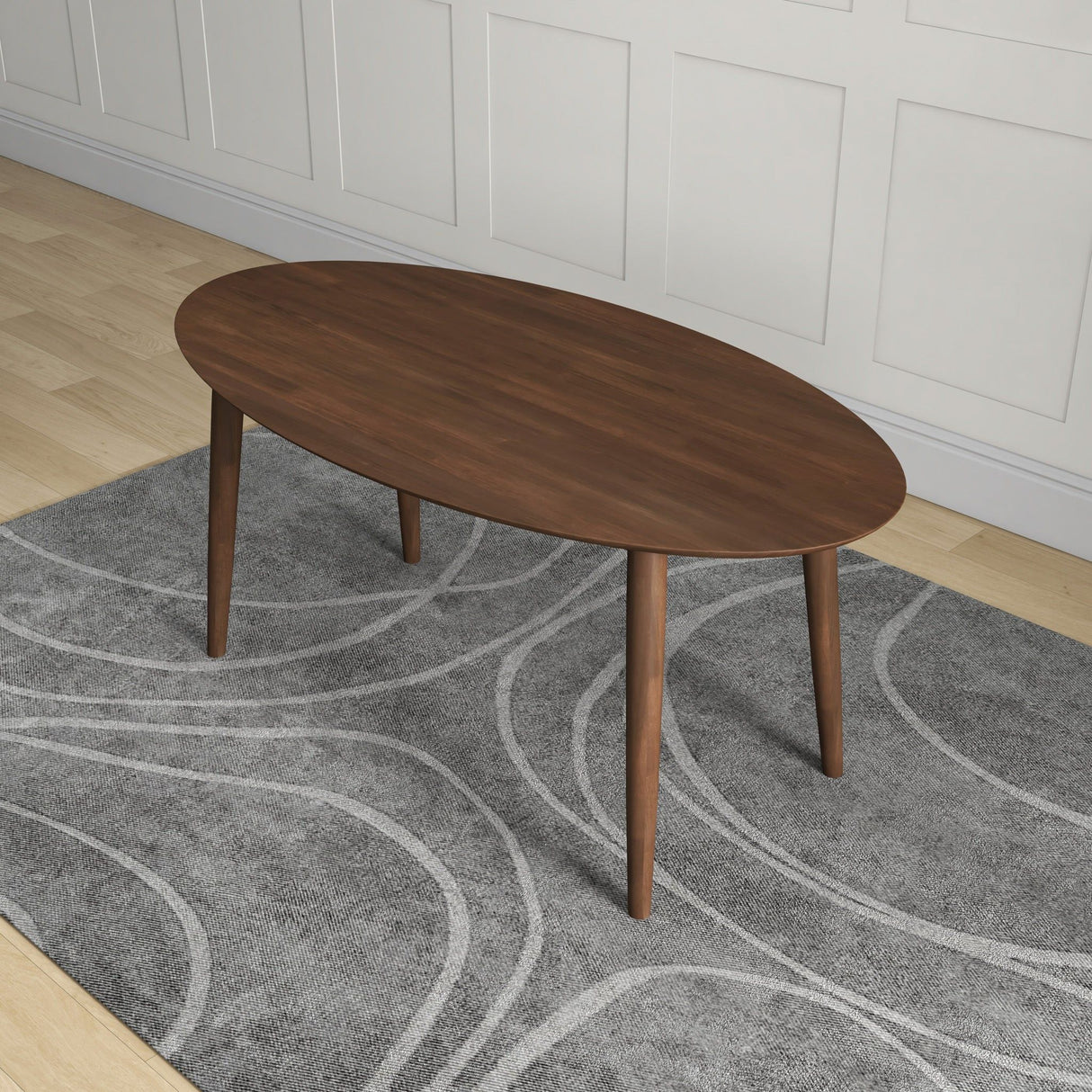 Ada - Mid-Century Modern Style Oval Dining Table