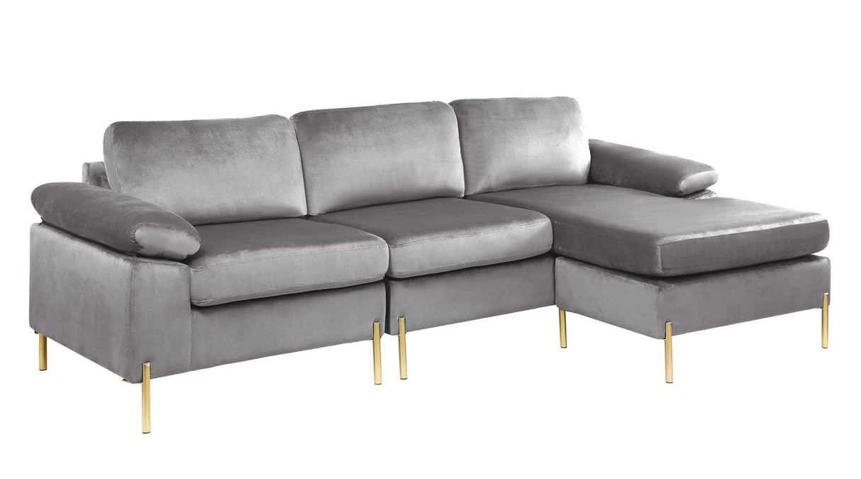 Shannon - Velvet Sectional Sofa With Chaise by Cynthia's Furniture | Bel Furniture