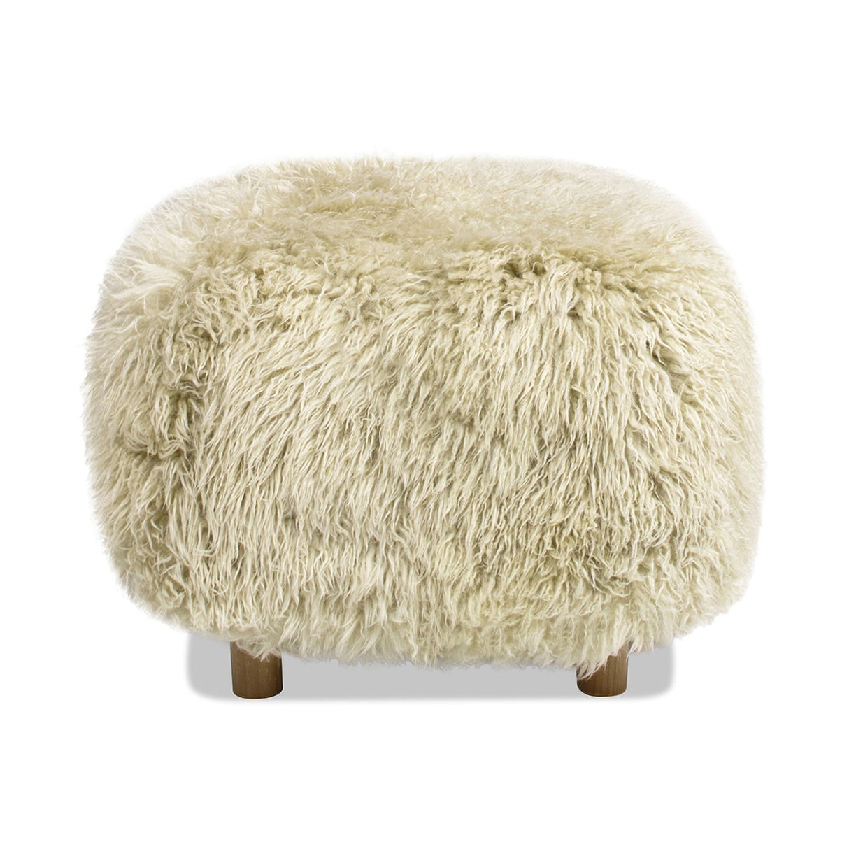 Enchante - New Zealand Sheepskin Rectangular Accent Ottoman - Taupe / Natural by Jennifer Taylor Home | Bel Furniture