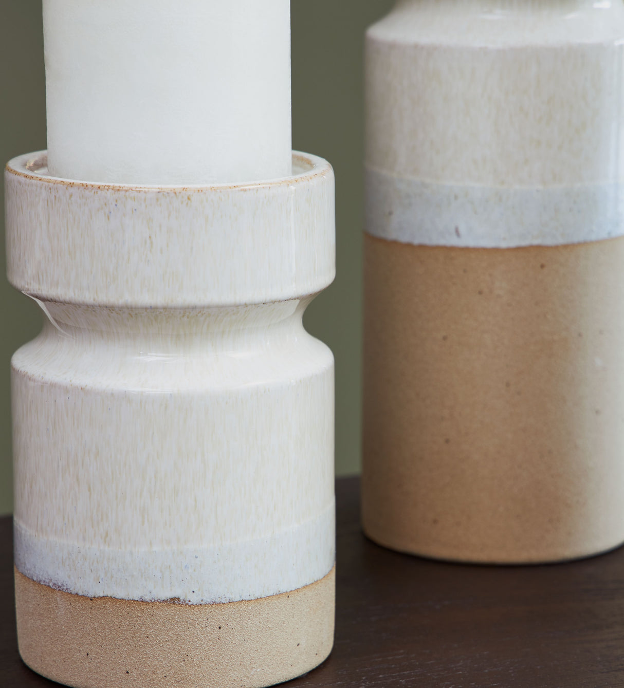 Hurston - Ivory / Brown - Candle Holder Set (Set of 3) by Signature Design by Ashley® | Bel Furniture