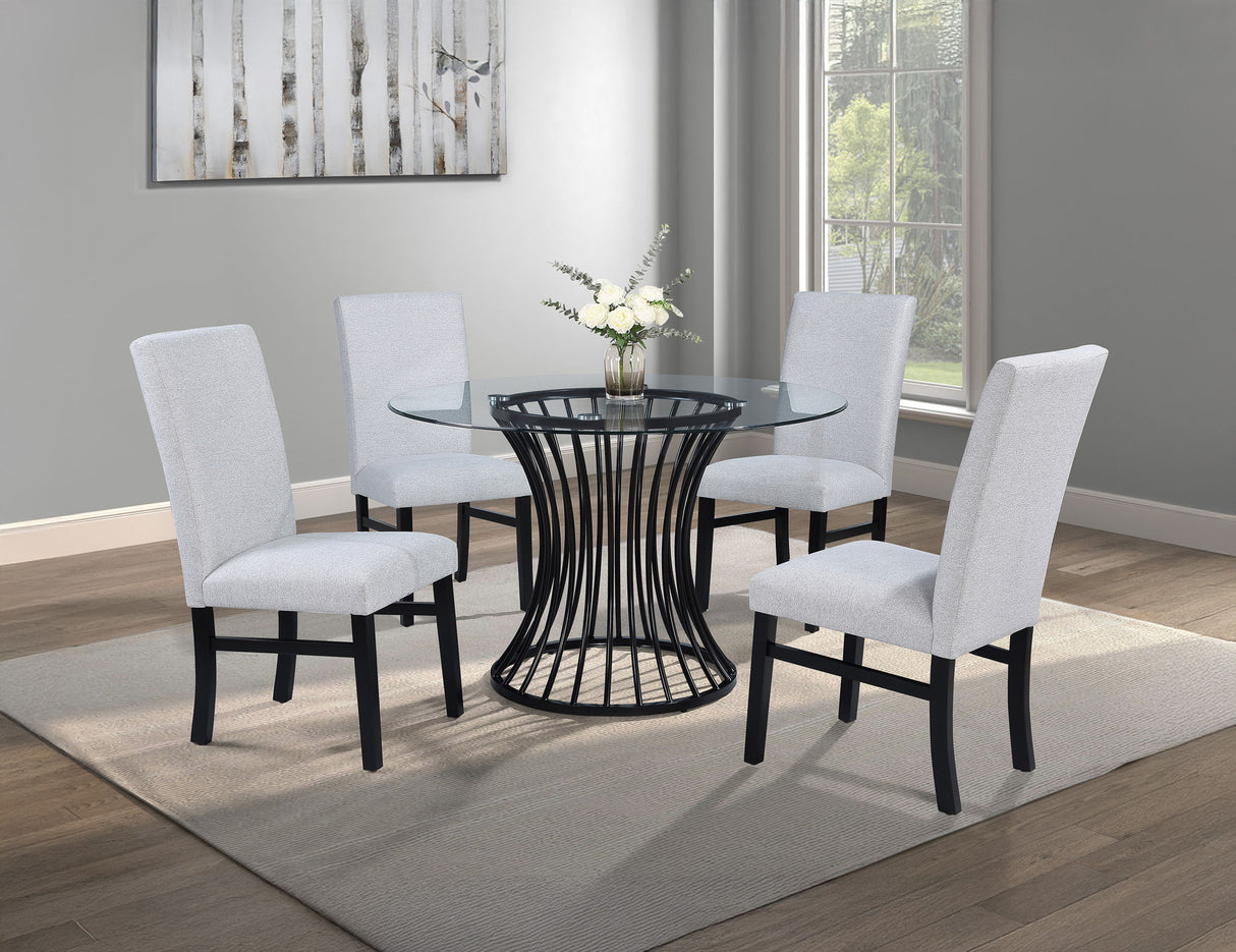 Tracy - Dining Room Set Black 5 Pc. Table, 4 Chairs by Crown Mark | Bel Furniture