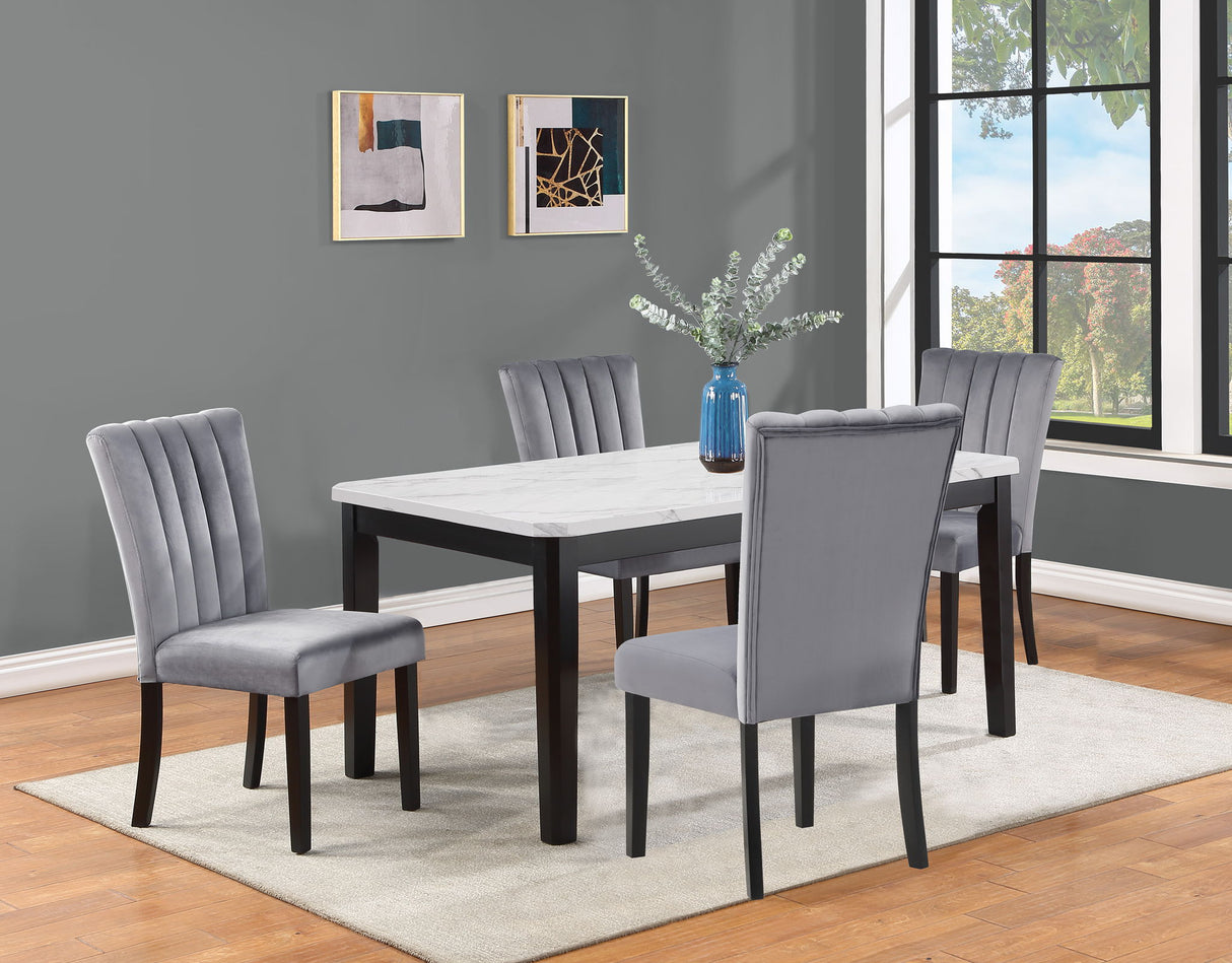 Pascal - Dining Room Set Gray 5 Pc. Table, 4 Chairs by Crown Mark | Bel Furniture