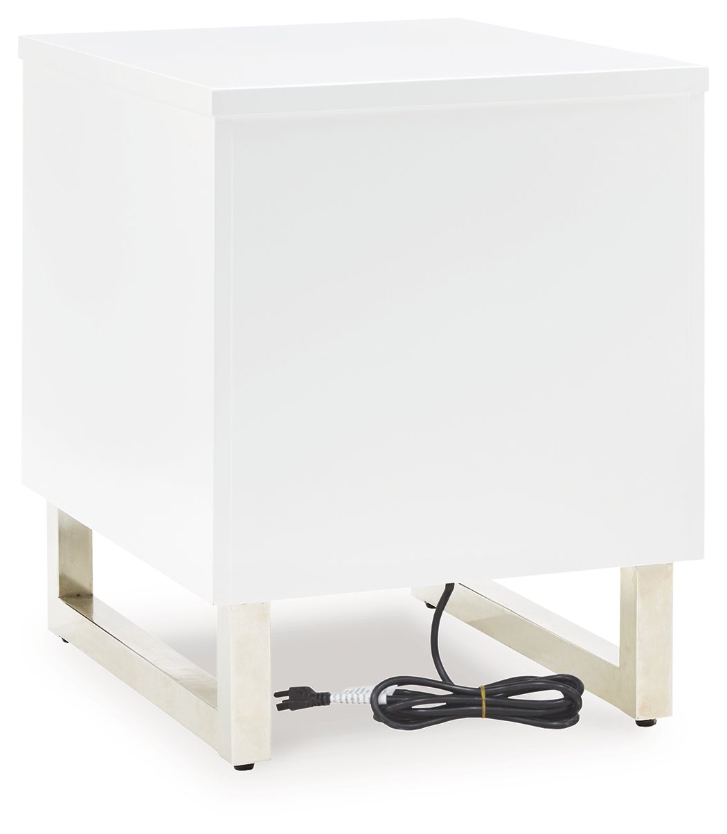 Gardoni - White / Black - Chair Side End Table by Signature Design by Ashley® | Bel Furniture