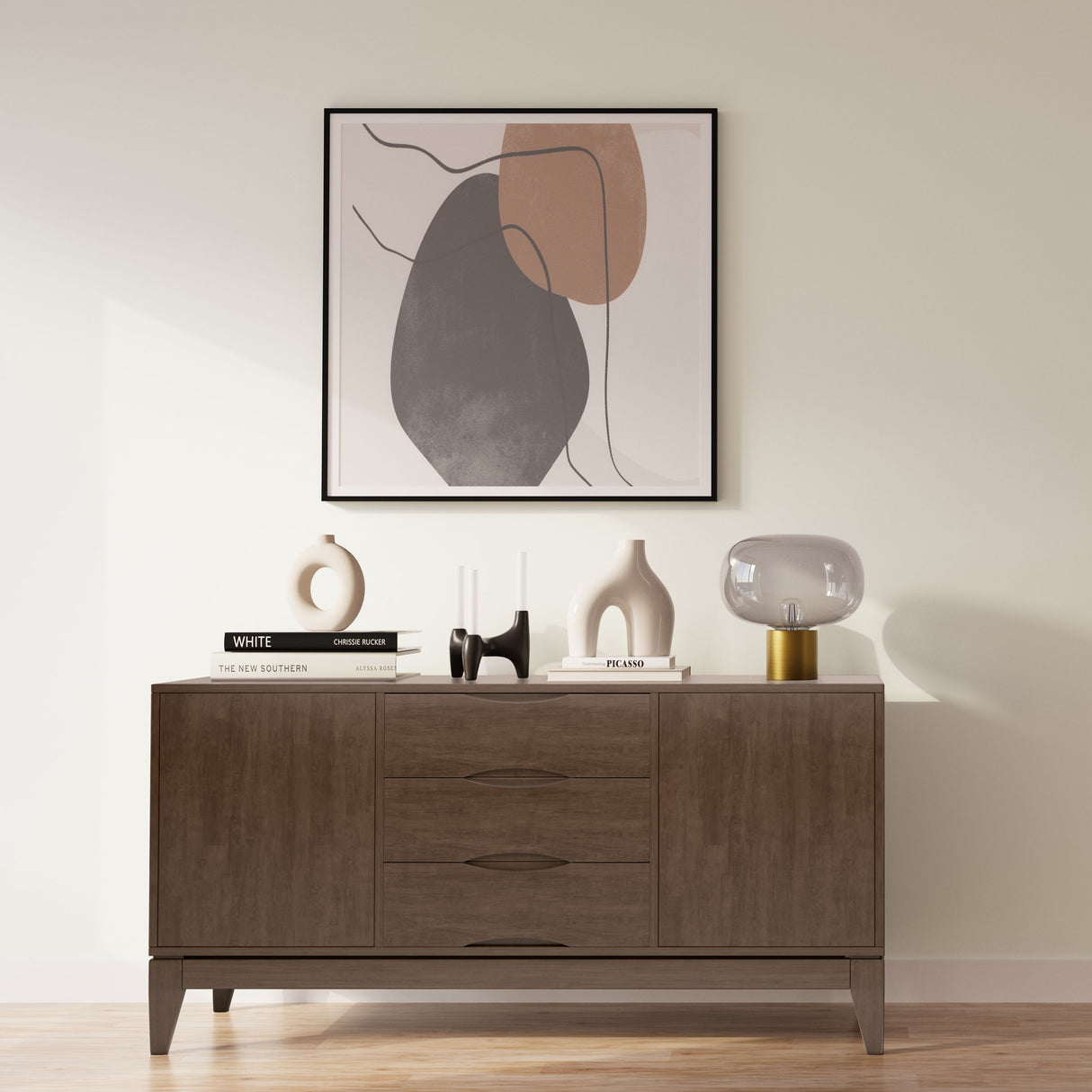 Harper - Sideboard Buffet - Walnut Brown by Simpli-Home | Bel Furniture