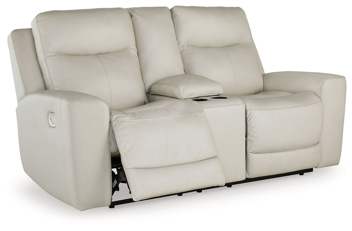 Mindanao - Power Reclining Loveseat With Console /Adj Hdrst by Signature Design by Ashley® | Bel Furniture