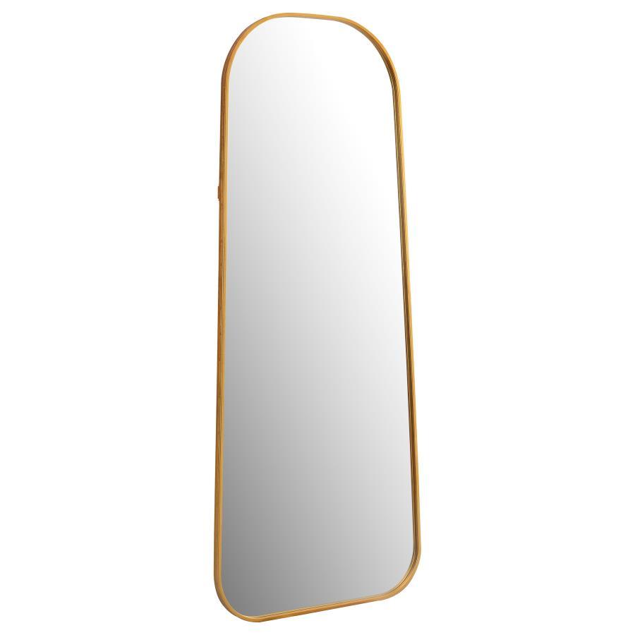 Simeon - Metal Frame Full Length 59" Floor Mirror - Antique Gold
