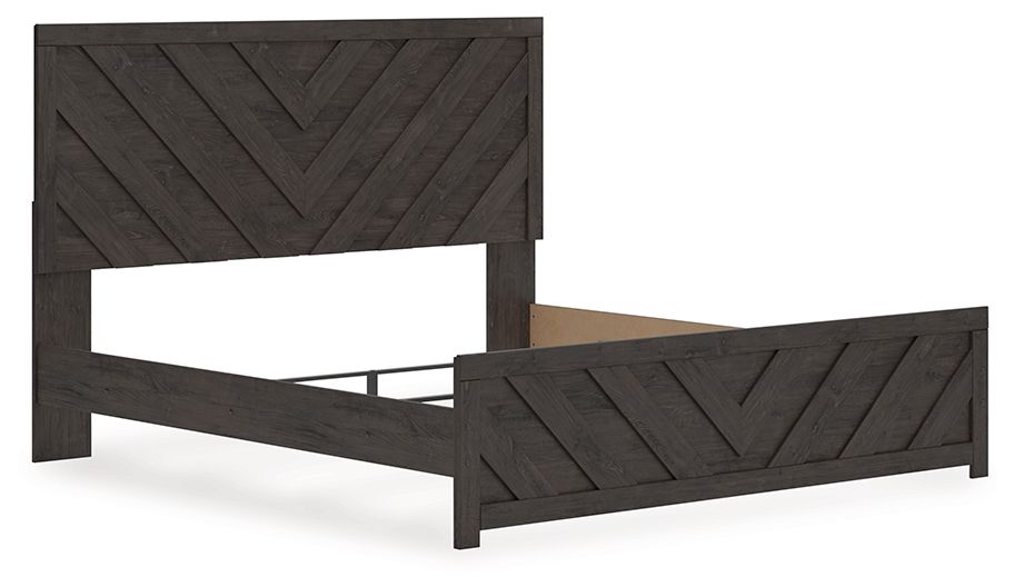 Prendonea - King Panel Bed - Charcoal