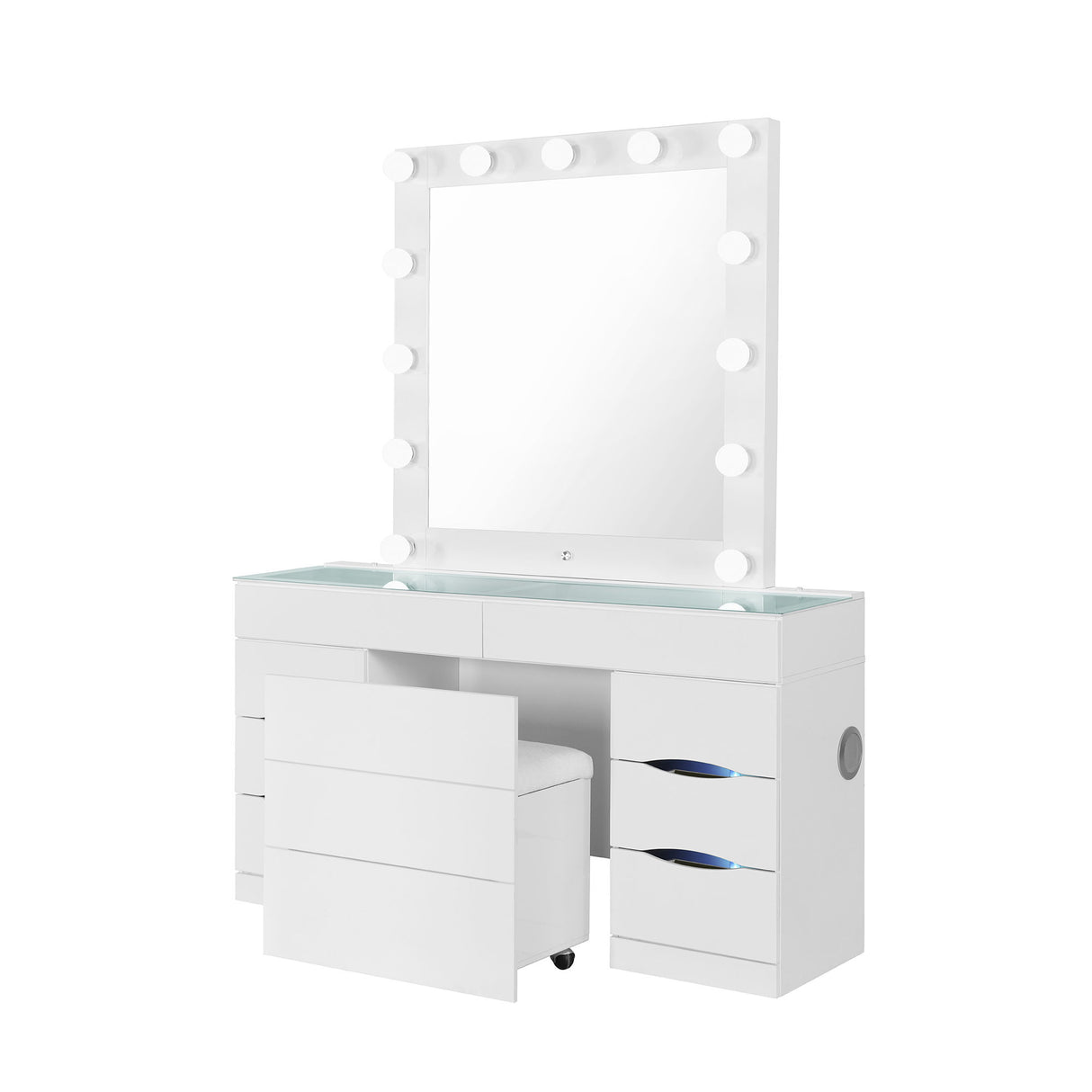 Elisa - Vanity Set With Stool And LED Bulbs