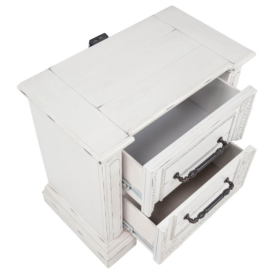 Mckinney - 2-Drawer Nightstand With Dual USB - Vintage White