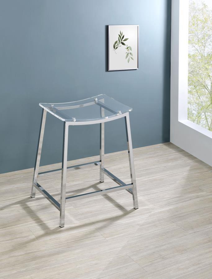 Jovani - Acrylic Backless Bar Stools (Set of 2) by Coaster Fine Furniture | Bel Furniture