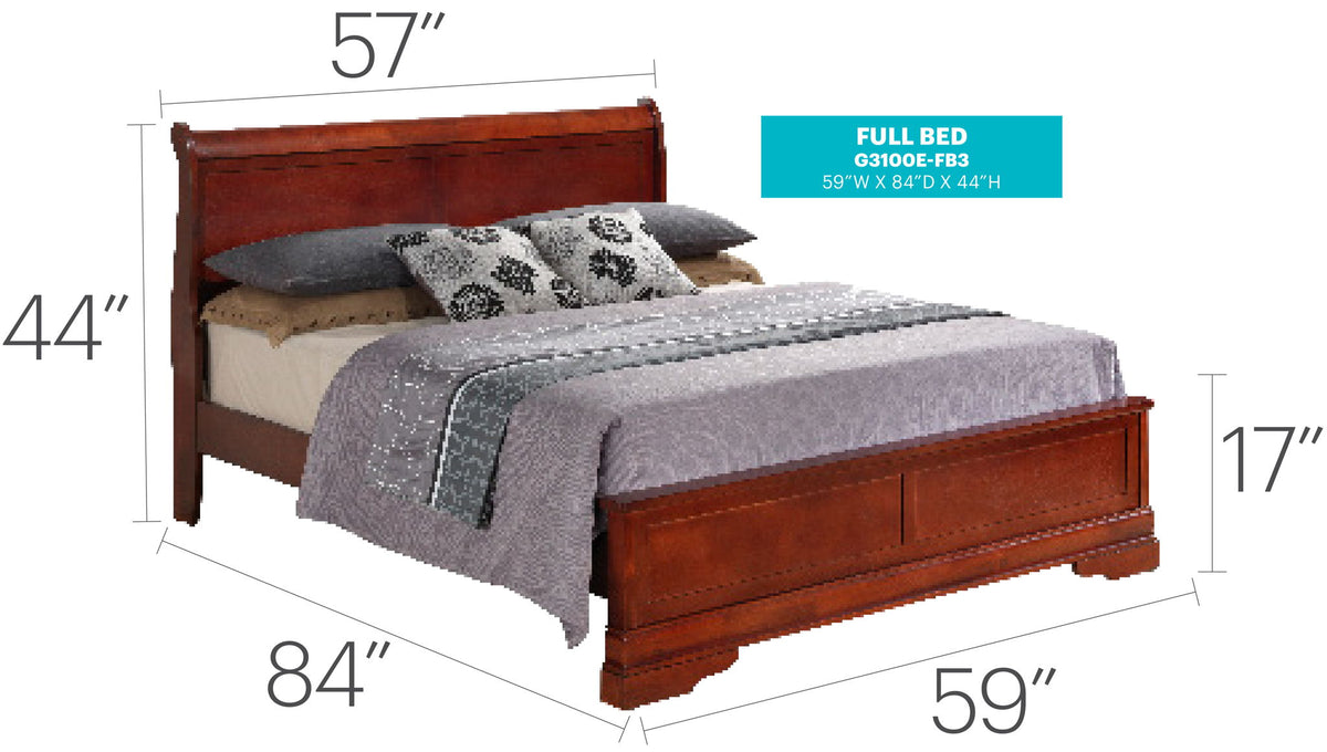 Sleigh Bed With Low Footboard