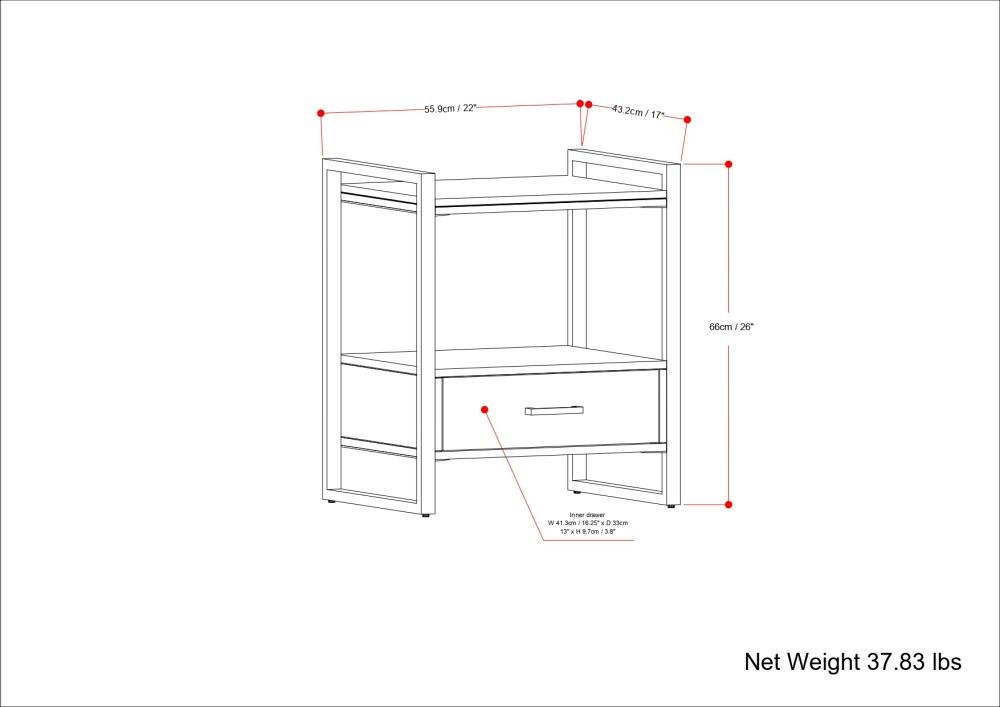 Riverside - Bedside Table - Natural by Simpli-Home | Bel Furniture