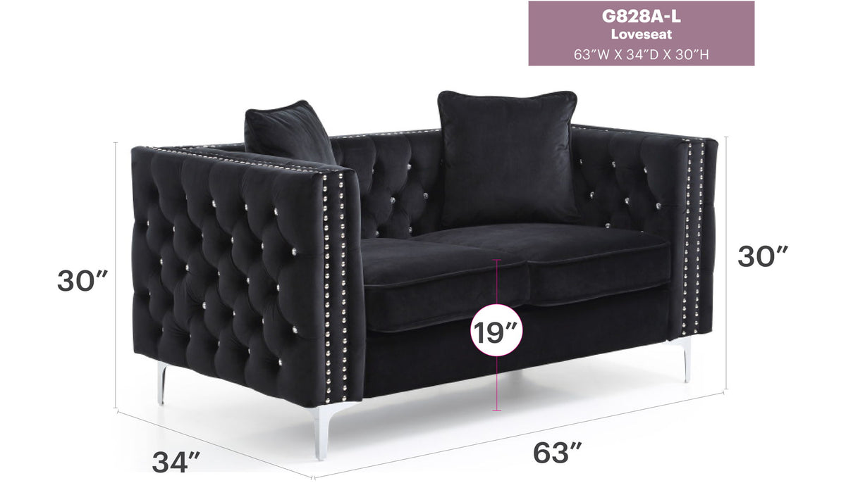 Elegant Track Arm Loveseat