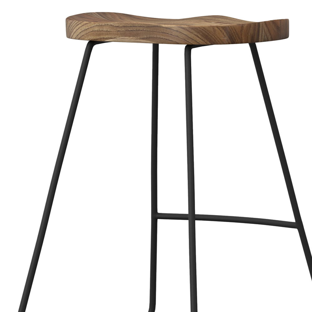 Amberly - Rustic Saddle Bar Stool (Set of 2) by Simpli-Home | Bel Furniture