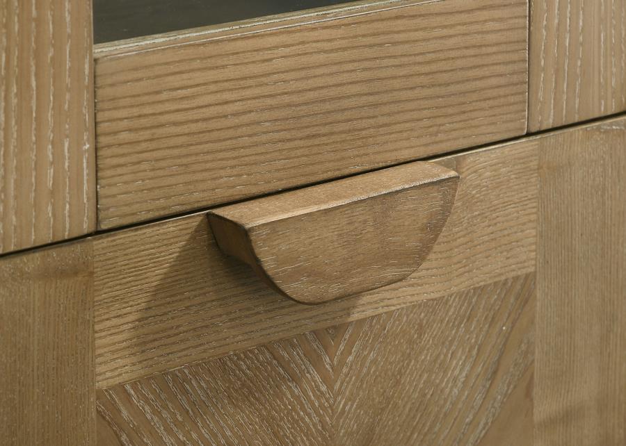 Adina - Tall Display Cabinet - Distressed Light Brown by Coaster Fine Furniture | Bel Furniture