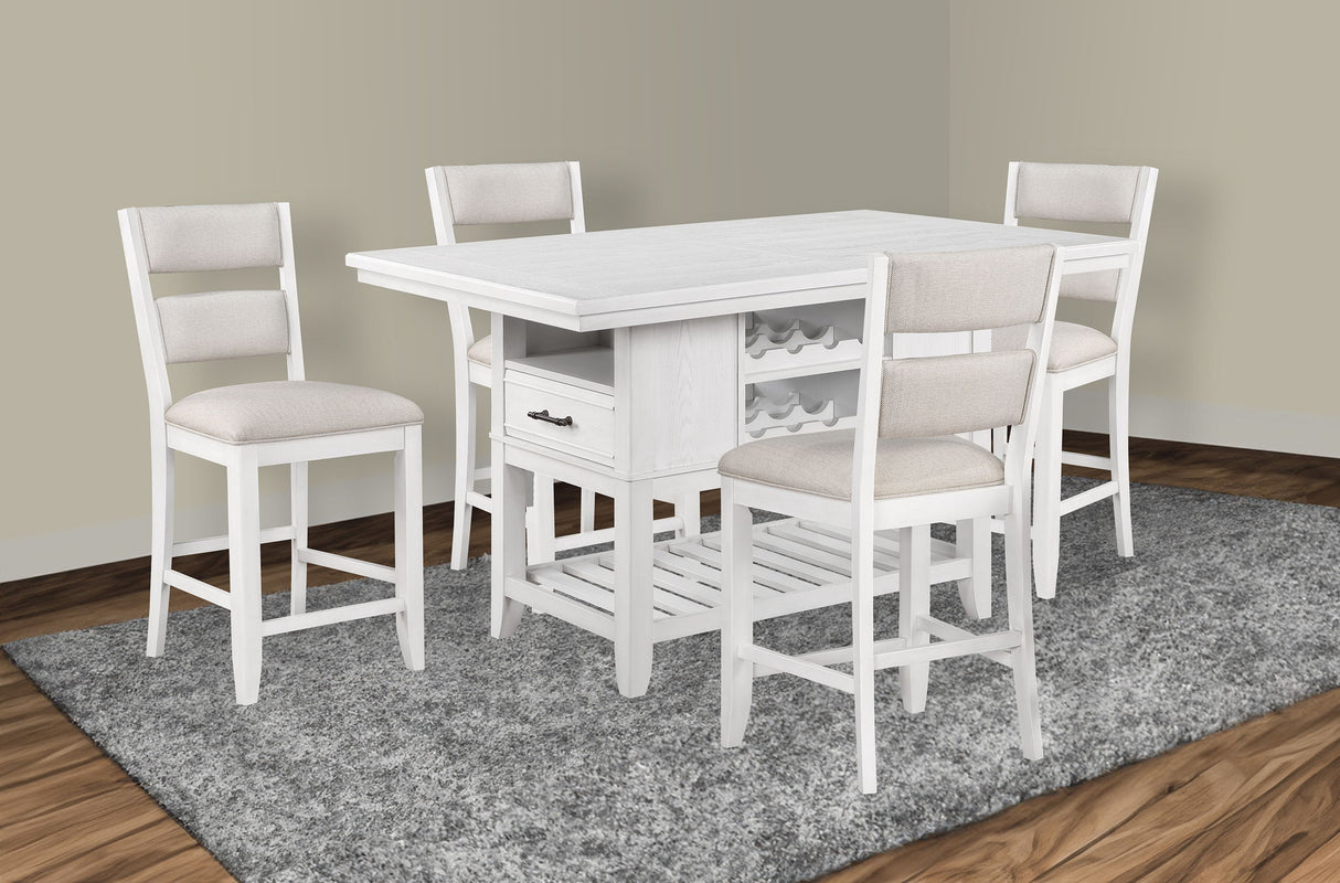 Wendy - Dining Room Set White 5 Pc. Table, 4 Chairs by Crown Mark | Bel Furniture