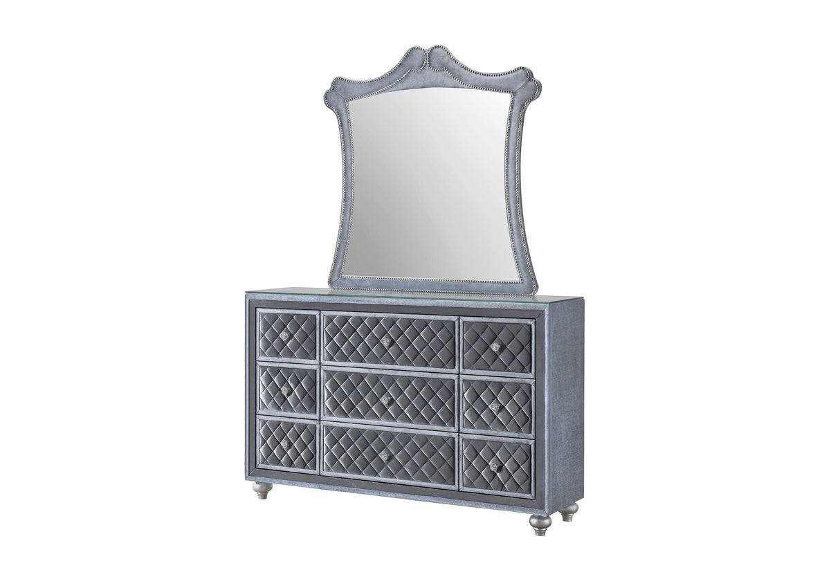 Cameo - Dresser & Mirror Dark Gray by Crown Mark | Bel Furniture