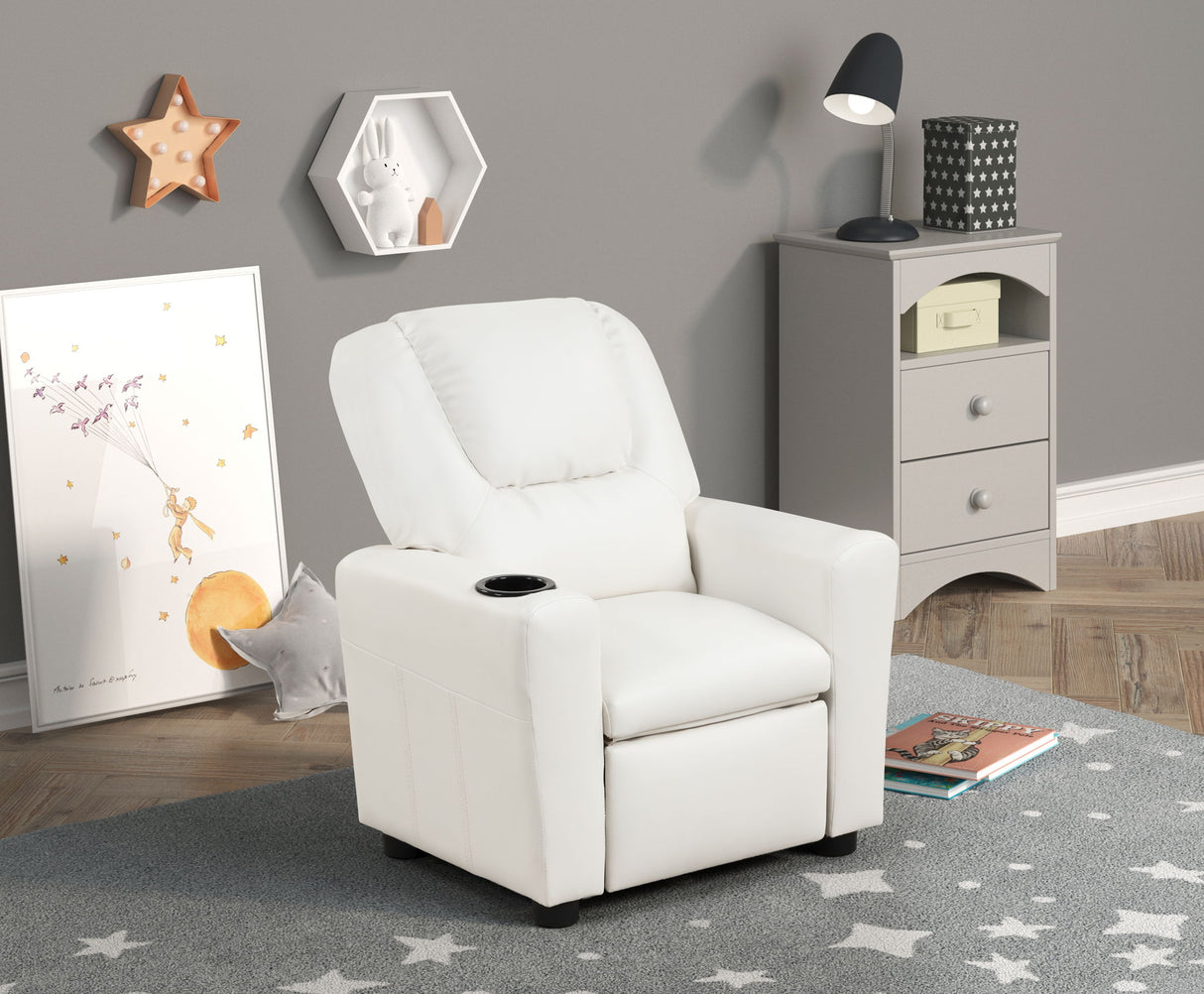 Marisa - PU Leather Kids Recliner Chair With Cupholder by Lilola Home | Bel Furniture